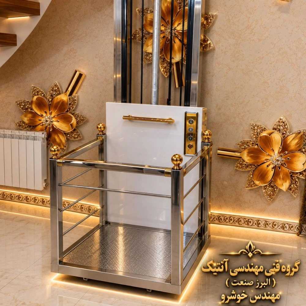 مصعد منزلي من الفولاذ المصقول