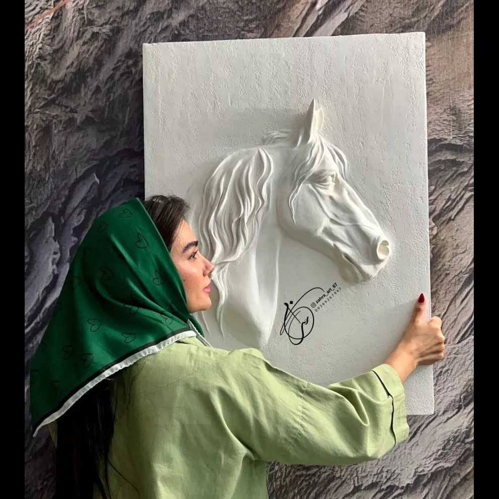 اجرا گچبری با حضور مدرس زهرا حسینی