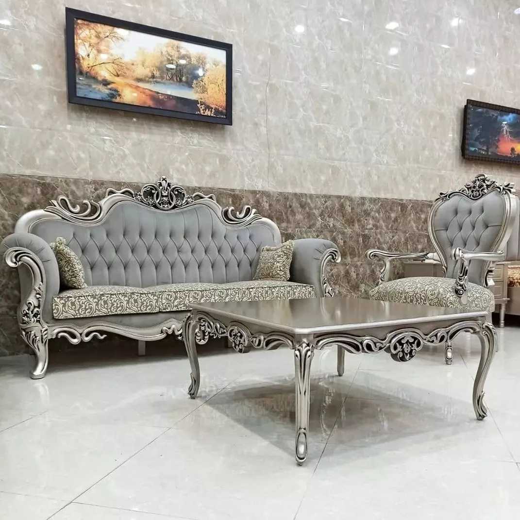 مبل افسون چوب سوپر راش گردو جلومبلی عسلی ست مبل