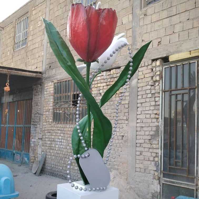 المان گل لاله فایبرگلاس و فلز