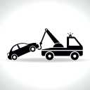 A crane and a car on a platform and Nissan tow Azadi in Qazvin