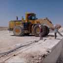 Extraction of cream-colored marble from Karam Abadeh Nematollahi mine in Fars