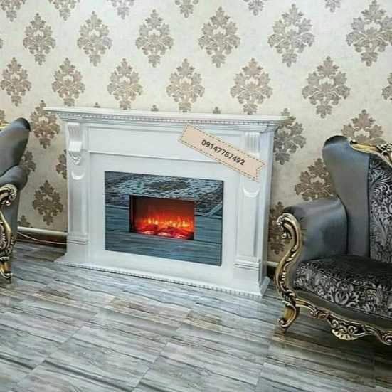 شومینه های کلاسیک(برقی،گازی،چدنی)با فرم چوب و سنگ