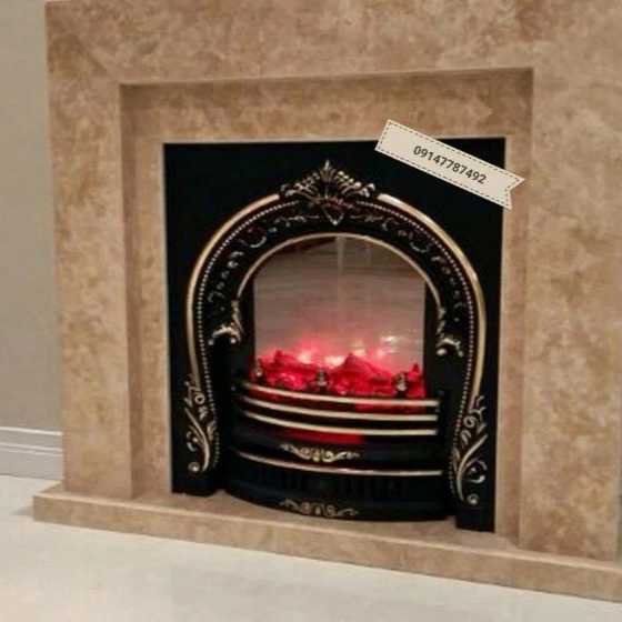 شومینه های کلاسیک(برقی،گازی،چدنی)با فرم چوب و سنگ