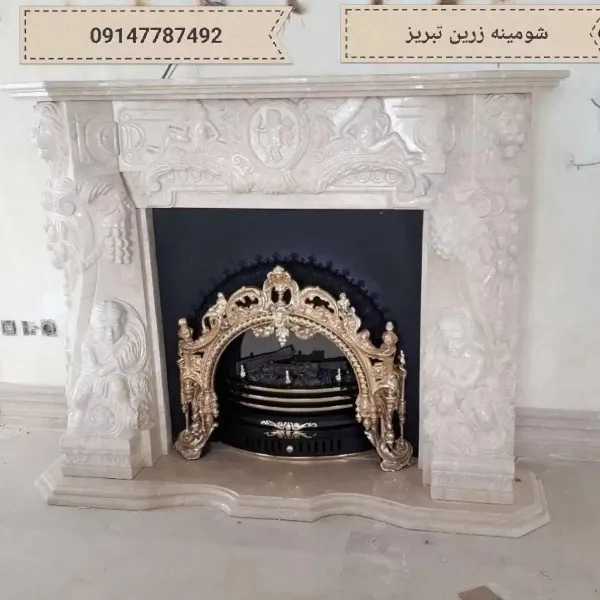 شومینه های کلاسیک(برقی،گازی،چدنی)با فرم چوب و سنگ