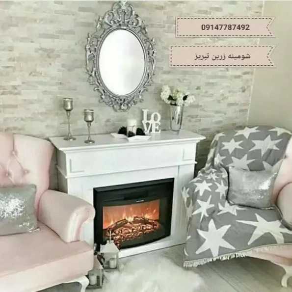 شومینه های کلاسیک(برقی،گازی،چدنی)با فرم چوب و سنگ