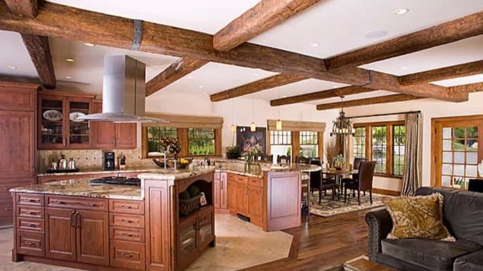 The use of natural wood in interior decoration and building