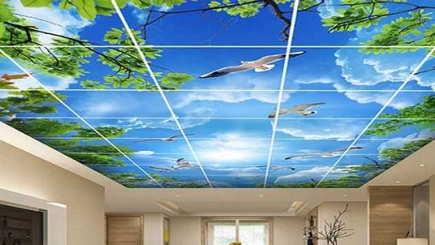 Konaf Royal decoration, virtual sky, mosaic tile (cnc), painting and parquet in Masal