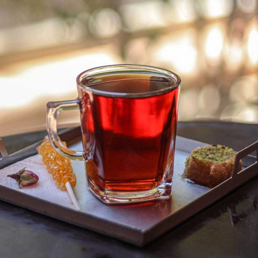 Glass tea (with baklava and sweets)
