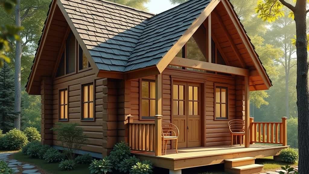 Making wooden hut