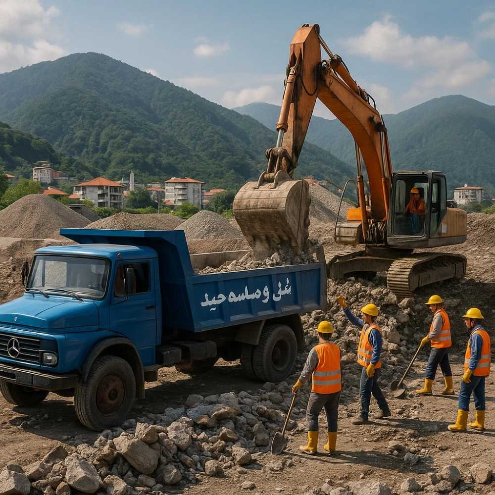 فروش و جابجایی سنگ و نخاله در رامسر