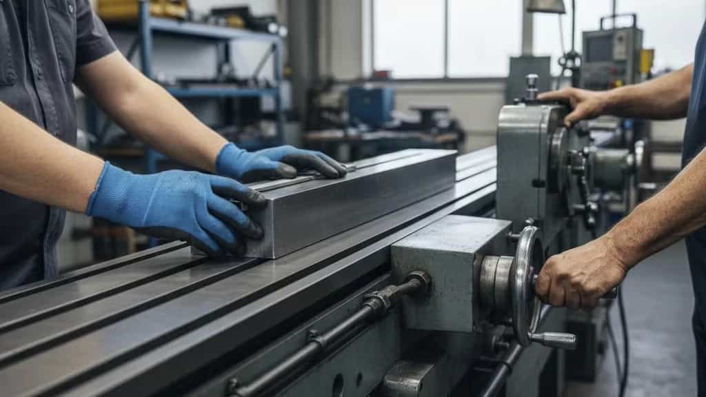Specialized flat grinding services for large machine parts up to 2 meters long