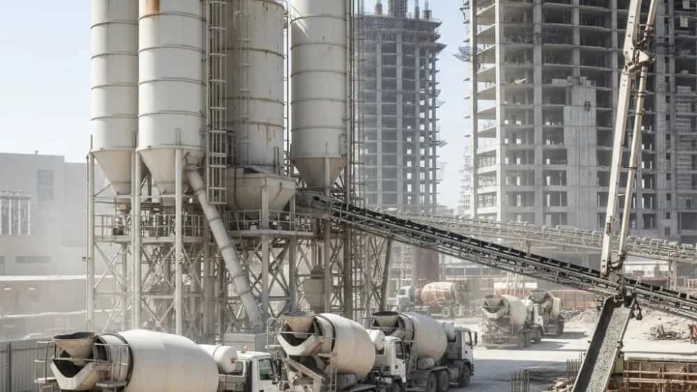 Tebriz'de 47 metrelik pompayla hazır beton