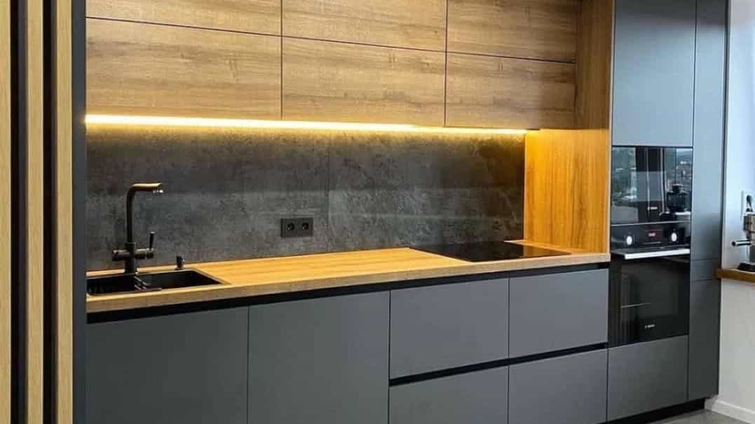 Beech wood kitchen cabinet design