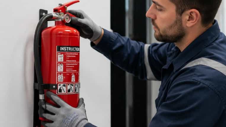 Standard installation of fire extinguishers in Qaimshahr with Aram Hariq