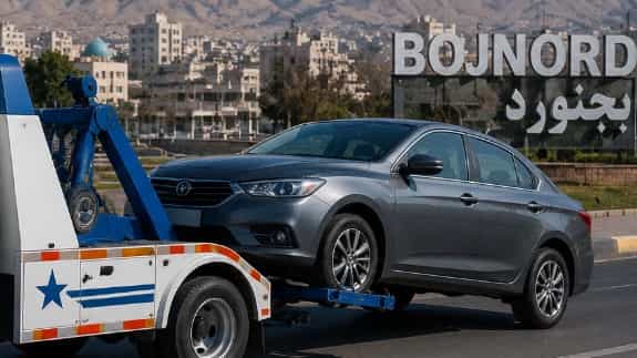 Specialized car transportation in Bojnord with a wheeled tow truck