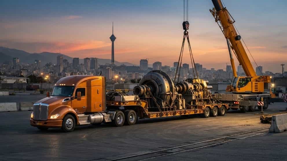 Carrying heavy goods with advanced equipment in Tehran