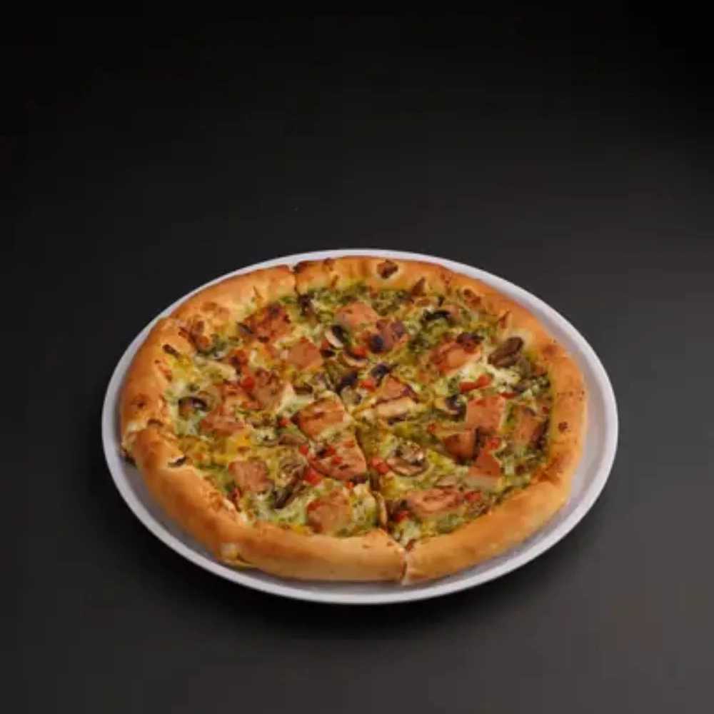 Tavuklu pestolu pizza