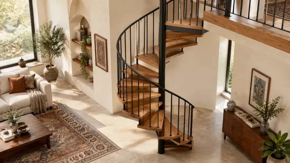 A guide to making a round staircase for a small space with Muhammadan decoration
