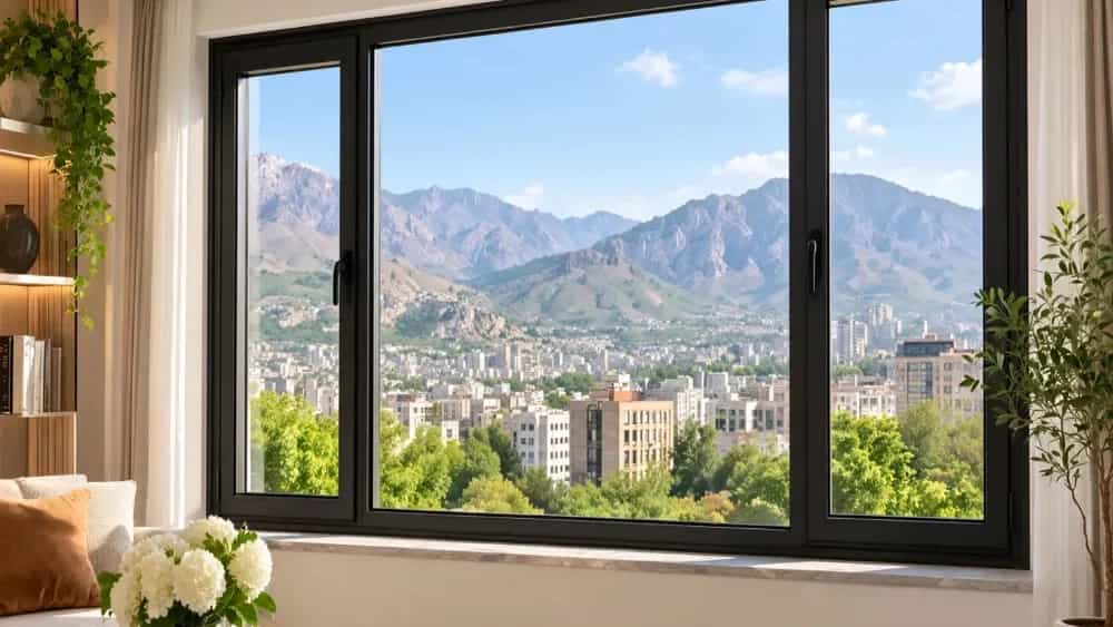 Sanandaj'da siyah laminat dış profilli çift camlı bir pencere satın almak