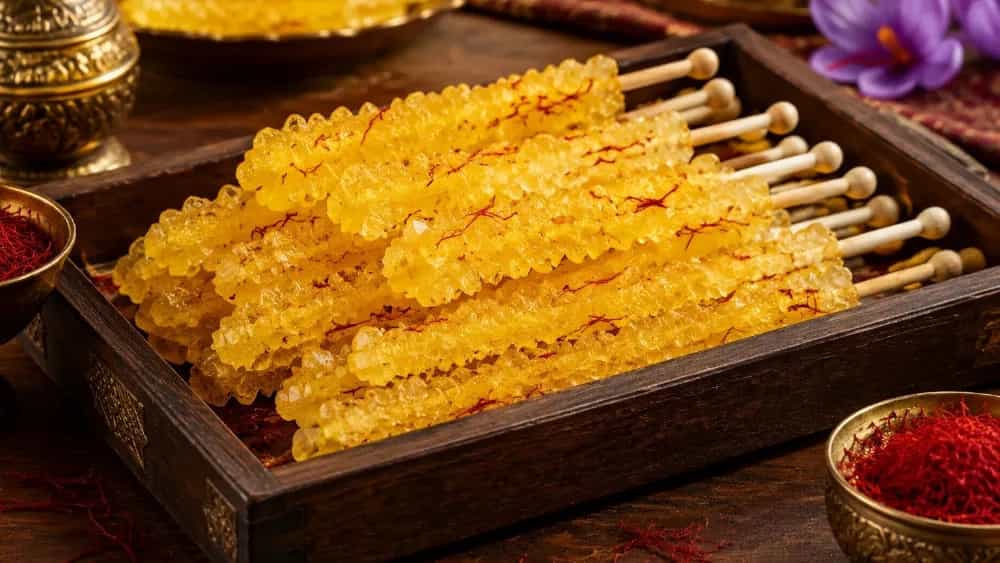 Buying saffron branch candies for reception and wholesale sale