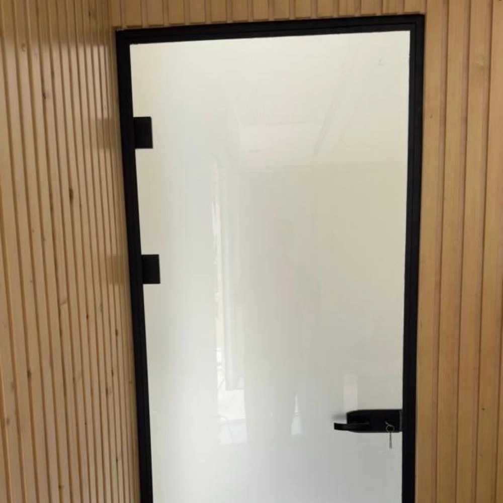 Satina glass with an airport frame and airport handle