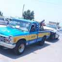 A huge ambulance and tow truck in Bandar Abbas