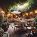 Khan Sera restaurant garden in Qom