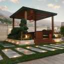 Implementation of the garden of Bruni Villa, landscaping and construction of gazebos and barbecues in Isfahan
