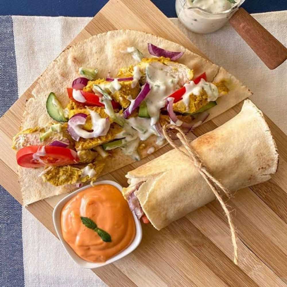 Press chicken shawarma