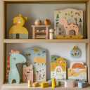 Rain, Wooden Toy Sale Stand Baby Panel in Rasht