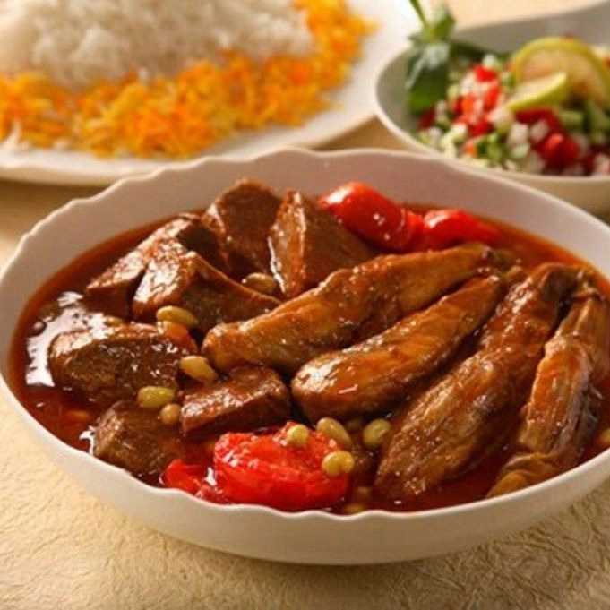 Lamb meat and eggplant