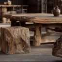 Stratigraphy Gallery, Raw Wood Sale and Dining Table in Khavaran Tehran
