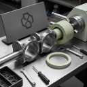 Ehsan Hydraulics, packing lathe, repair of twin backup jack seals with German sheet in Tehran