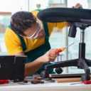 Khatami Sanat workshop, repairs of barber chairs in Saleh Abad, Tehran