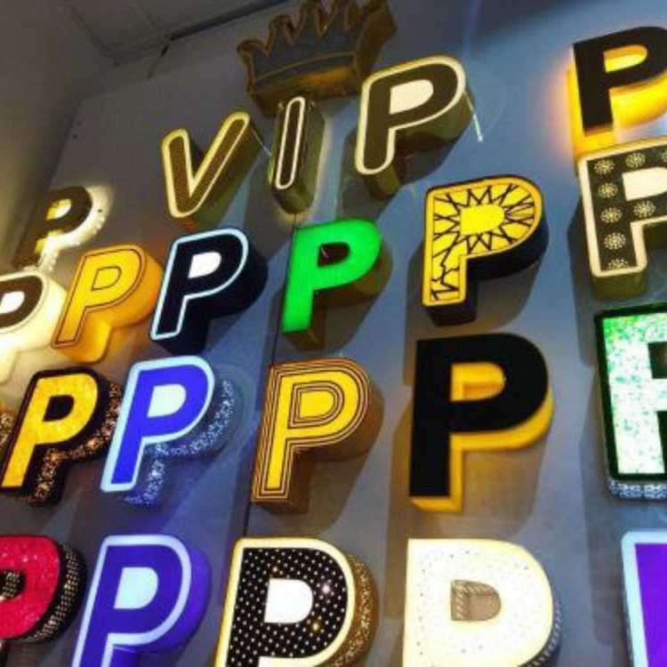 Panel with modern letters