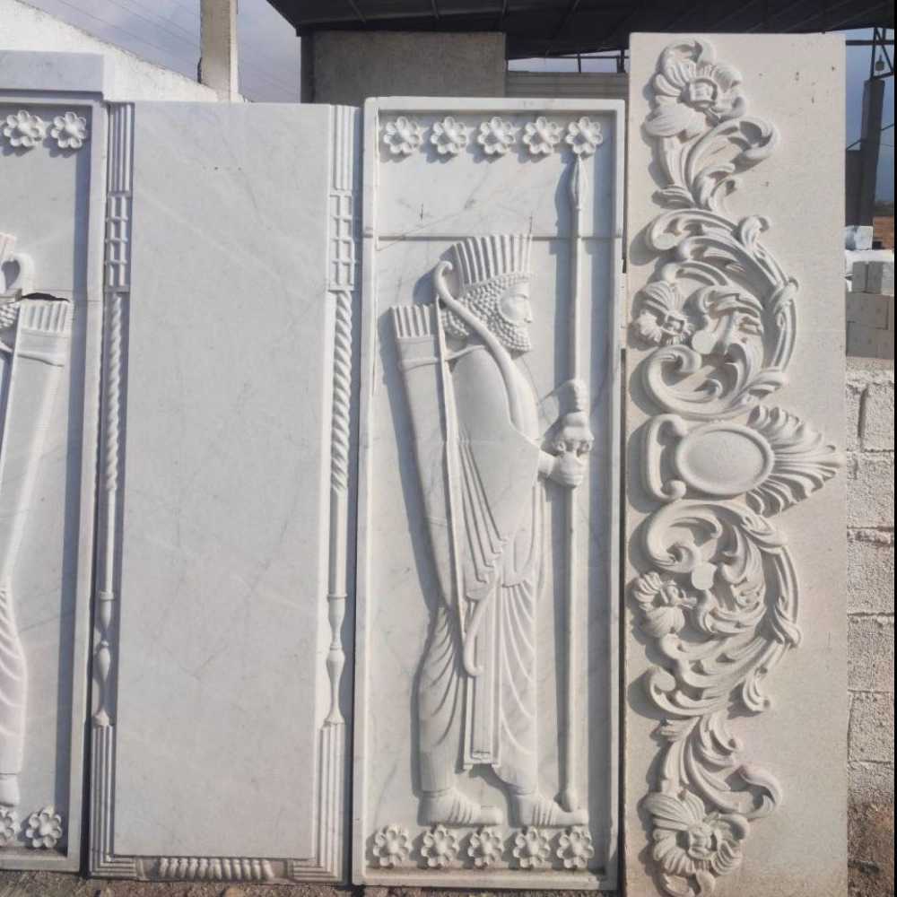Inscriptions and stone flowers