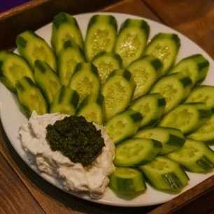 Cucumber and green salt