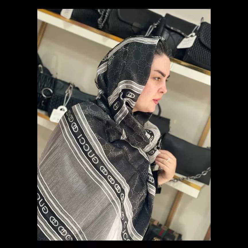 شال مجلسی طوسی مشکی