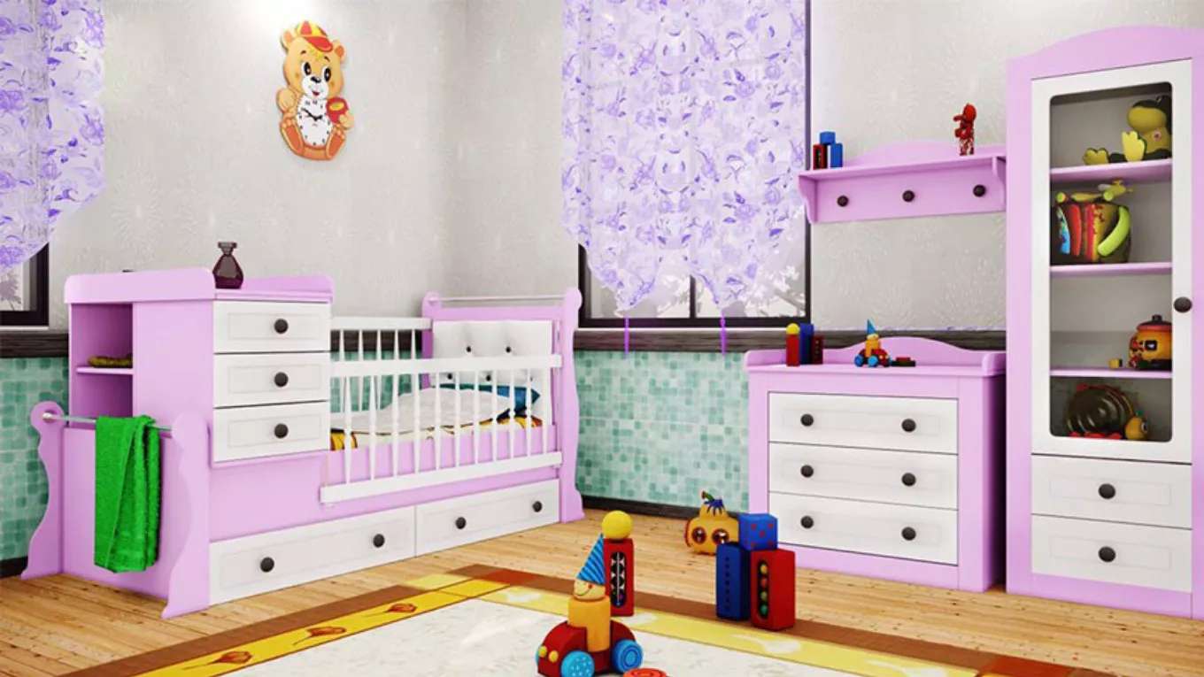 Beta wooden baby bed set