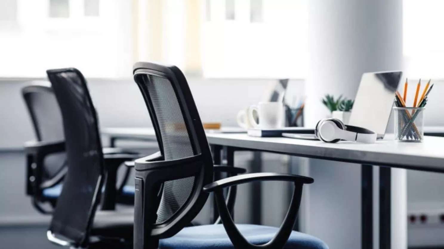 Office supplies, tables and chairs