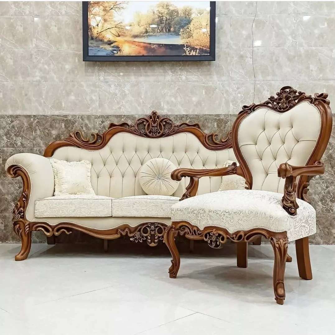 مبل افسون چوب سوپر راش گردو جلومبلی عسلی ست مبل