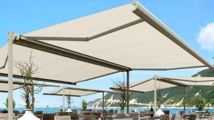 Umbrellas and pavilions of the greenhouse