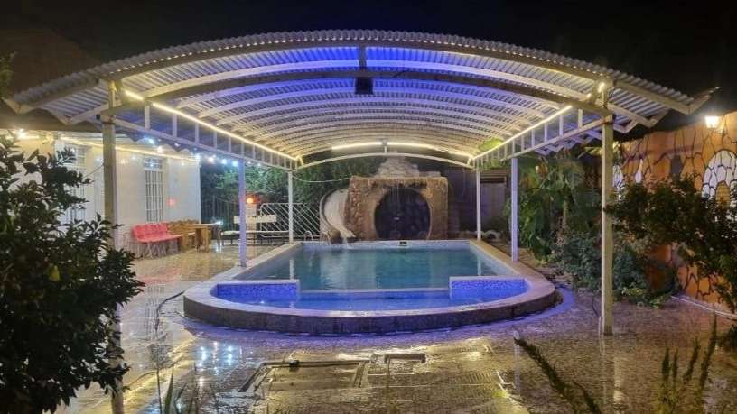 Modern garden villa for rent led