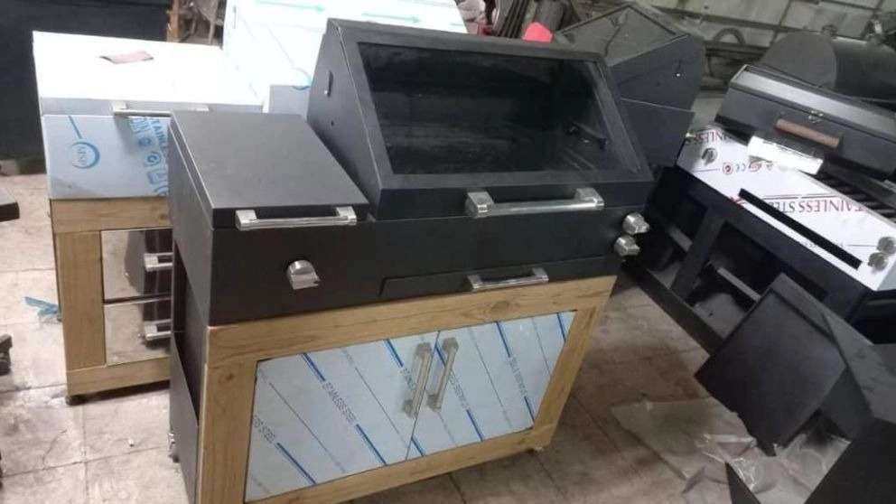 Electric and gas flame resistant fireplace