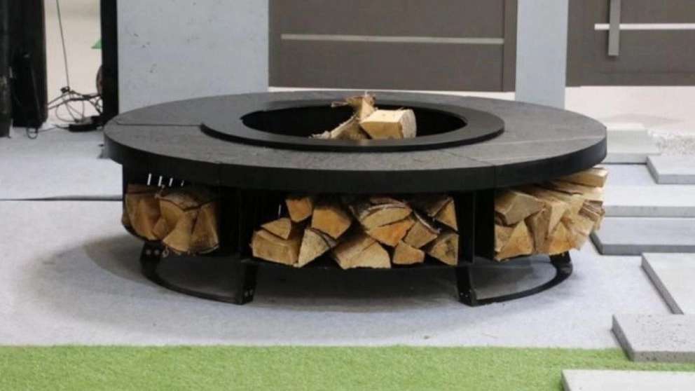 Electric and gas flame resistant fireplace