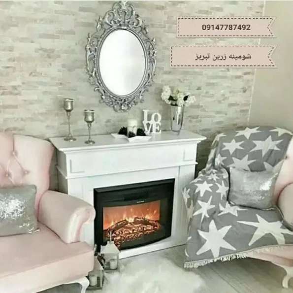 شومینه های کلاسیک(برقی،گازی،چدنی)با فرم چوب و سنگ