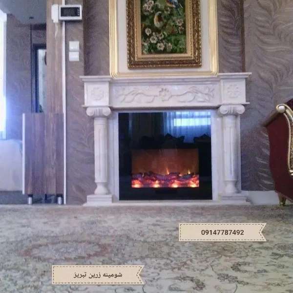 شومینه های کلاسیک(برقی،گازی،چدنی)با فرم چوب و سنگ