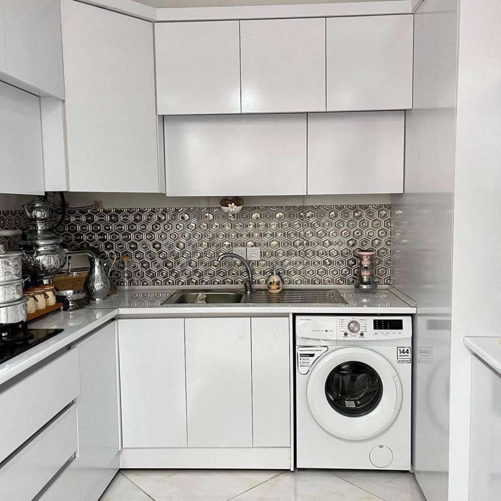 کابینت مدرن پلکانی جنس ام دی اف پاک چوب اجرا شده در محمد آباد