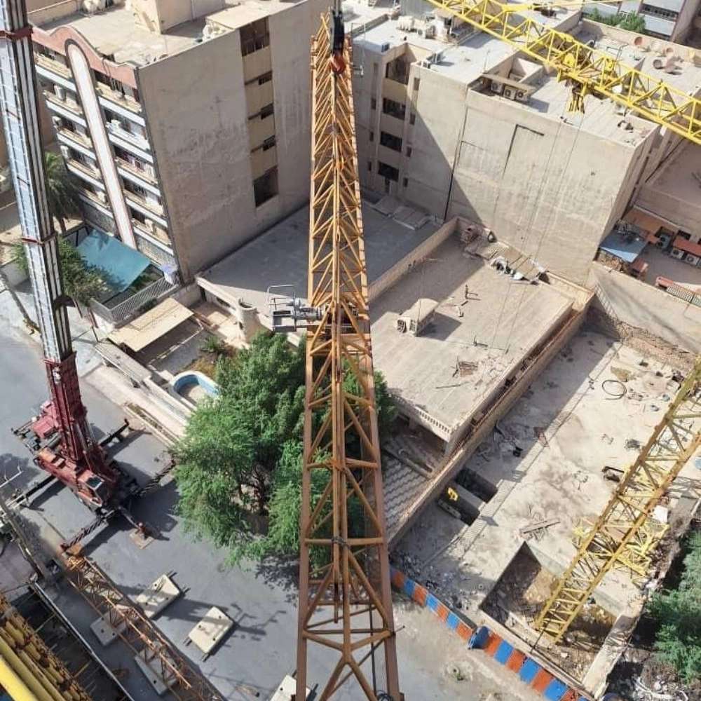 دمنتاژ تاور کرین ۱۶ تن فلش ۶۰ متری .